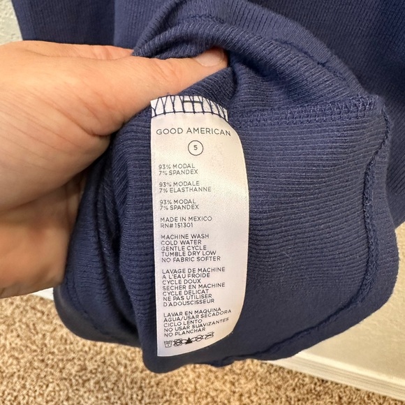 Good American Ribbed Navy Blue Sleeveless Dress Women's Size 5 - Picture 5 of 7